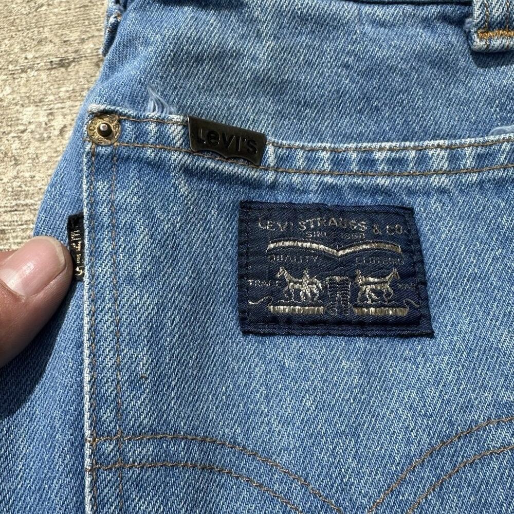 60s Levis Big E Black Tab Jeans Waist 26 Women’s Flared - Picture 5 of 7